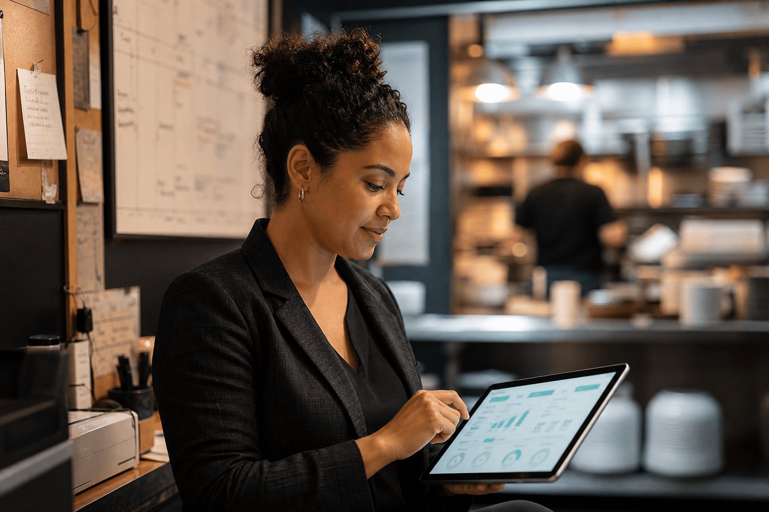 Restaurant leadership reviewing operations across locations